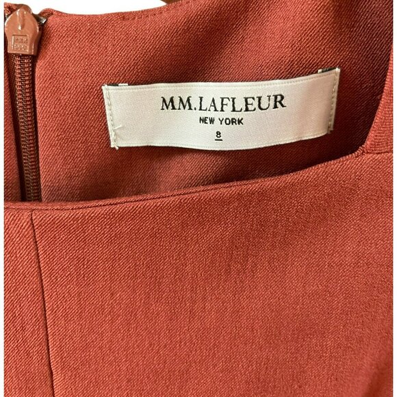 MM.Lafleur New York Women's Burnt Orange Emily Dress Size 8 Tailored Minimalist - Picture 2 of 3